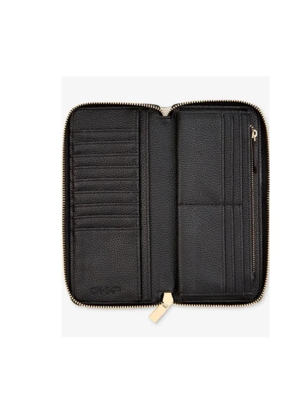On 34th Angii faux-leather zip around women's large continental wallet - Black